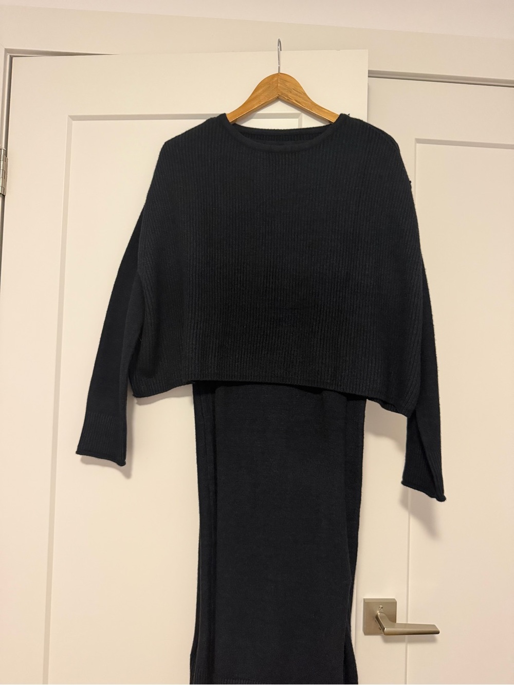 Black Long Sleeve Knit Dress